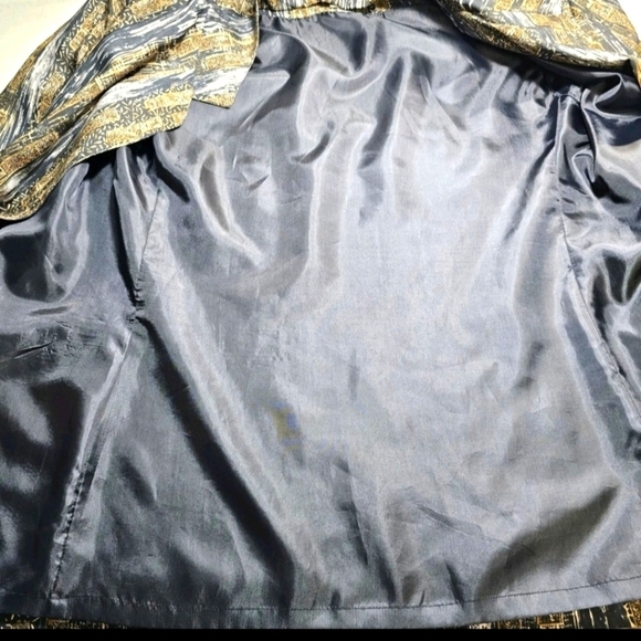 Robert Stock Women 90's Brown Small Silk Formal Casual Long Sleeve Jacket Blazer - Picture 9 of 11